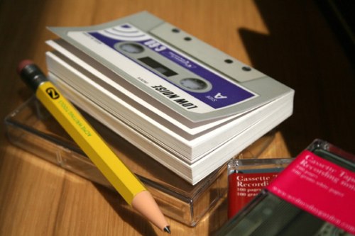 o caderno de fita cassete