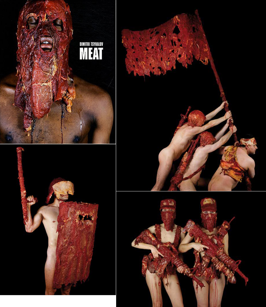 Dimitri Tsykalov produz arte de um jeito um pouco estranho. Sua arte surge através do uso de alguns objetos bem interessantes que seriam descritos por muita gente como comida. Algumas delas são feitas com frutas, outras com pedaços de carne. Algumas delas tem um visual interessante e outras parecem bem desagradáveis. Gosto muito da sua série de caveiras vegans.
