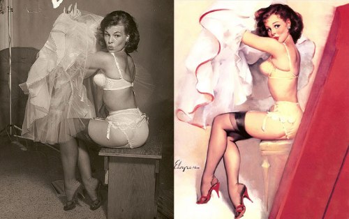 Algumas fotos que ajudaram na criação de todos aqueles desenhos de Pin-Ups que vocês tanto gostam. Aqui dá para ver o Antes e Depois dessas ilustrações de um jeito bem legal.