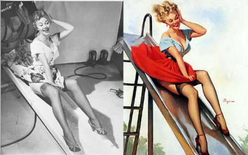 Algumas fotos que ajudaram na criação de todos aqueles desenhos de Pin-Ups que vocês tanto gostam. Aqui dá para ver o Antes e Depois dessas ilustrações de um jeito bem legal.