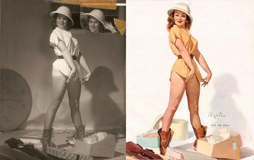 Algumas fotos que ajudaram na criação de todos aqueles desenhos de Pin-Ups que vocês tanto gostam. Aqui dá para ver o Antes e Depois dessas ilustrações de um jeito bem legal.