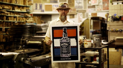 Letterpress da Jack Daniels