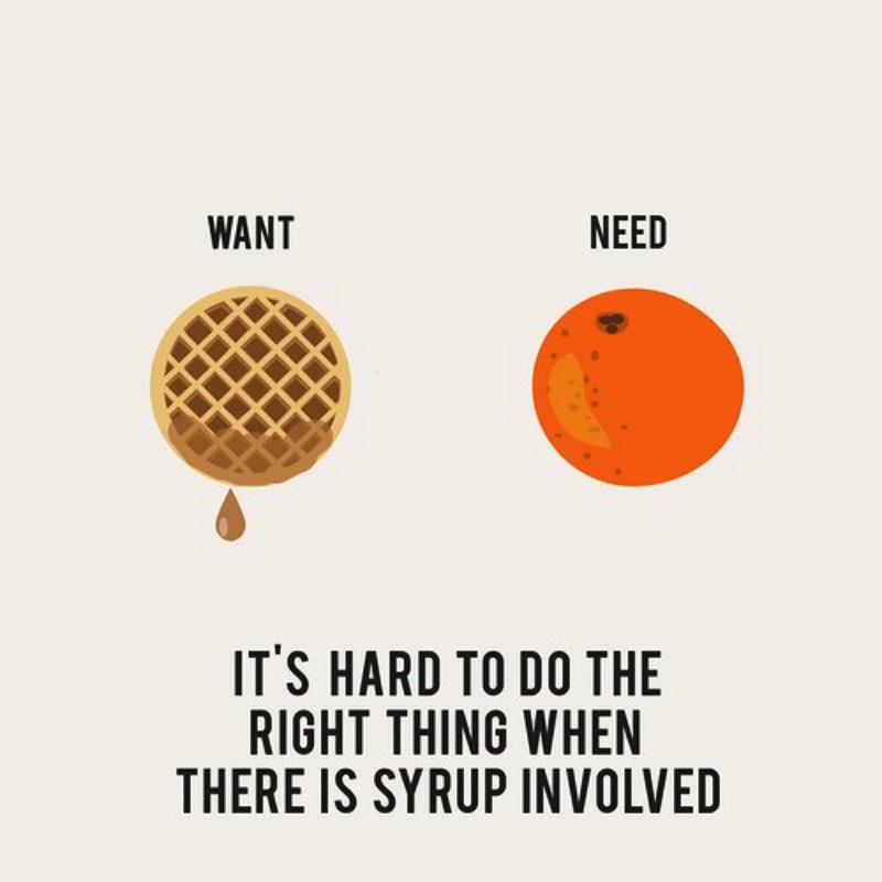 Erin Hanson, o cara que mantem o blog Recovering Lazyholic, parou para pensar na sua vida e criou uma série de ilustrações chamada Our Wants vs. Our Needs. Nelas o contraste entre o que ele quer e o que ele precisa vivem lado a lado.