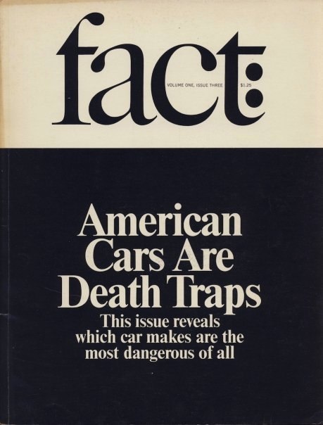 Nunca tinha ouvido falar da FACT Magazine até hoje cedo. Mas acabei me apaixonando a primeira vista quando comecei a pesquisar sobre as capas, quase que totalmente tipográficas. Obra de Herb Lubalin, mestre criador da fonte Avant Garde. A revista durou meros 22 exemplares no meio dos anos sessenta e no link abaixo você pode ver algumas dessas capas.