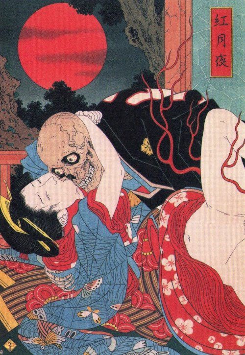 Takato Yamamoto é quase desconhecido fora do Japão. Mas o brilho do seu trabalho não deve ser limitado pela sua popularidade. Seus temas de erotismo, ocultismo, bondage são traduzidos em linhas muito finas e precisas que geram um surrealismo ainda maior. Seus rostos padecem de uma ausência de emoção que ajuda a passar um visual ainda mais grotesco. Sou fã desse cara.