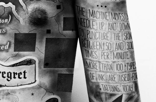 Infográfico de Tatuagens de Paul Marcinkowski - O trabalho pedido era a criação de um infográfico e foi isso mesmo que o, então estudante, Paul Marcinkowski acabou criando. O projeto que você pode ver aqui nesse artigo foi criado para a Academy of Fine Arts em ?ód?, na Polônia e acabou ganhando o mundo pela sua criatividade e pelo visual bem interessante. 