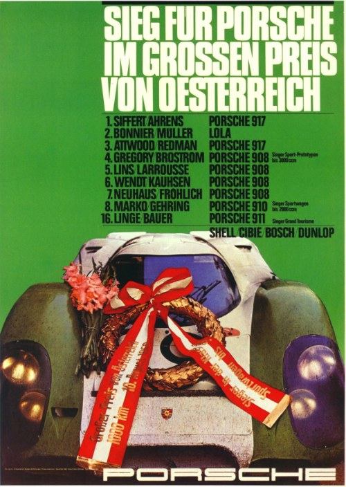 Vocês precisavam estar aqui comigo quando me deparei com essa série de Vintage Porsche Racing Posters. Afinal, não é todo dia que me deparo com uma coleção de exemplos de design gráfico tão interessante e especial quanto essa.