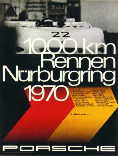 Vocês precisavam estar aqui comigo quando me deparei com essa série de Vintage Porsche Racing Posters. Afinal, não é todo dia que me deparo com uma coleção de exemplos de design gráfico tão interessante e especial quanto essa.