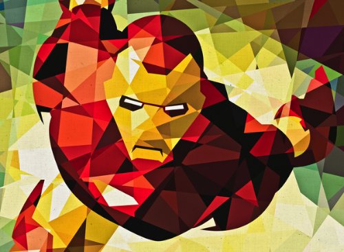 Quando me deparei com as interpretações de heróis da Marvel e da DC Comics pelo ilustrador Eric Dufresne, o que eu mais gostei foi a forma com a qual os desenhos acabam parecendo mosaicos digitais ultra coloridos. A forma com a qual ele consegue transformar desenhos complexos em linhas retas e simples é o que mais me causou inveja. 