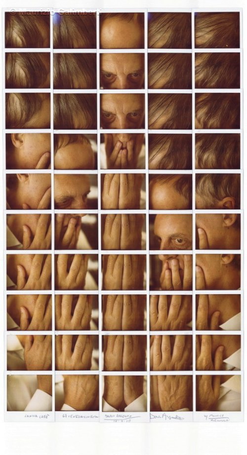 Maurizio Galimberti é um fotógrafo italiano cujo trabalho consiste de mosaicos abstratos feitos usando muitas fotos Polaroid. Ele cria esses mosaicos abstratos tirando dezenas de fotos e as organizando em um grid. É nessa etapa que você começa a visualizar o que o fotógrafo está tentando fazer. É aqui que você entende as múltiplas dimensões de perspectiva que existem em suas obras.