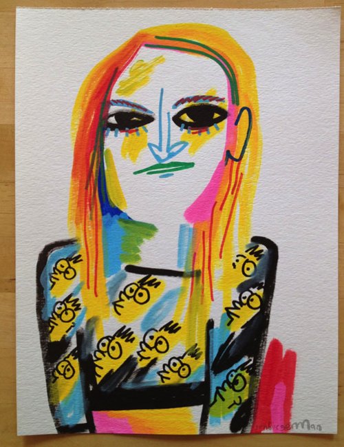 Drawings by Jon Burgerman of girls he's seen on Tumblr_01