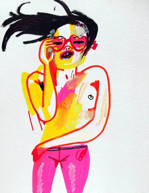 Drawings by Jon Burgerman of girls he's seen on Tumblr_02