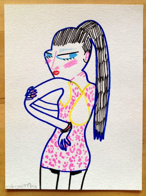 Drawings by Jon Burgerman of girls he's seen on Tumblr_03