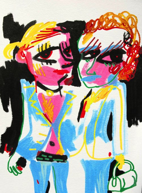 Drawings by Jon Burgerman of girls he's seen on Tumblr_04
