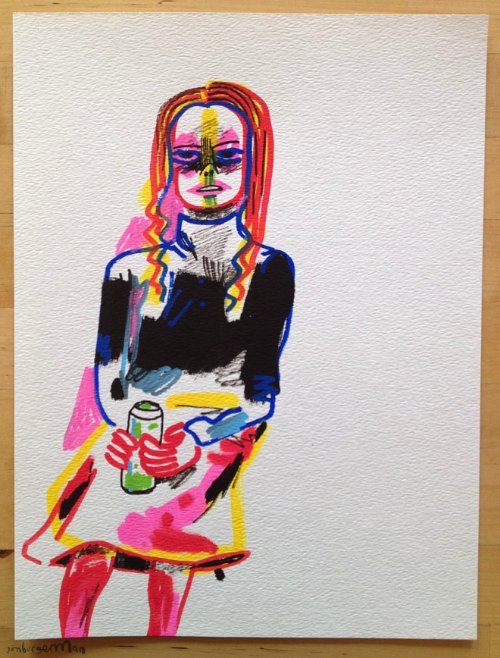 Drawings by Jon Burgerman of girls he's seen on Tumblr_05