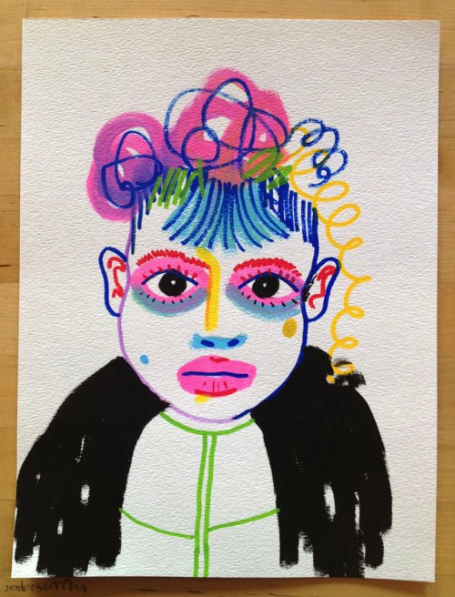 Drawings by Jon Burgerman of girls he's seen on Tumblr_07