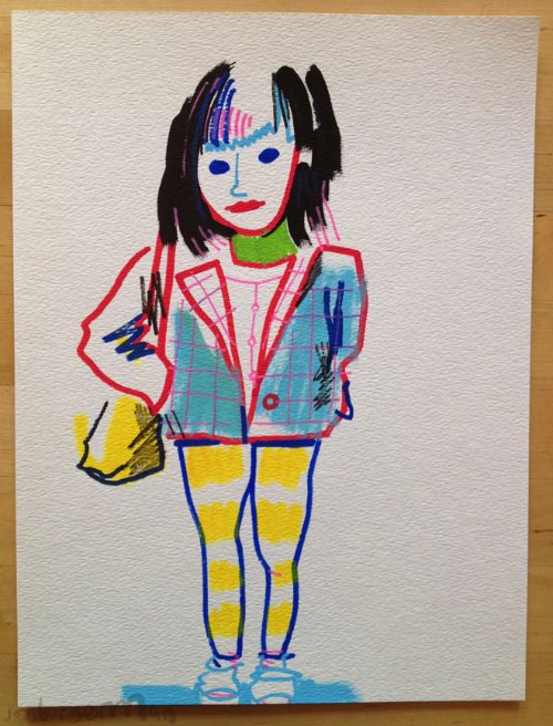 Drawings by Jon Burgerman of girls he's seen on Tumblr_08