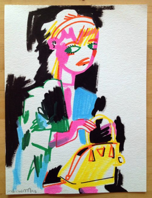 Drawings by Jon Burgerman of girls he's seen on Tumblr_09