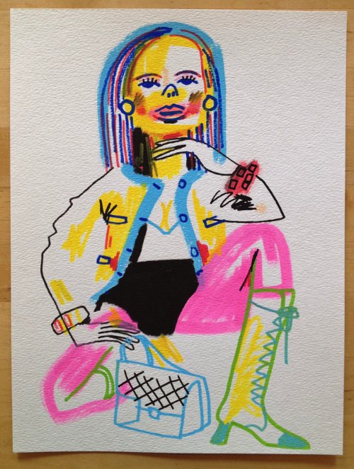 Drawings by Jon Burgerman of girls he's seen on Tumblr_10
