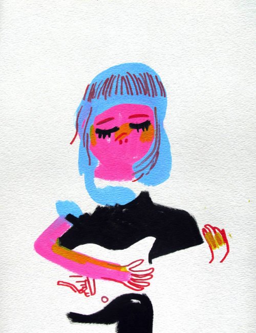 Drawings by Jon Burgerman of girls he's seen on Tumblr_12