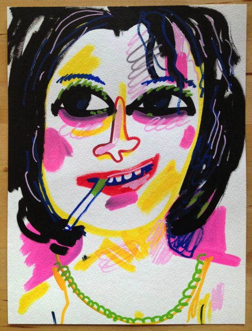 Drawings by Jon Burgerman of girls he's seen on Tumblr_14