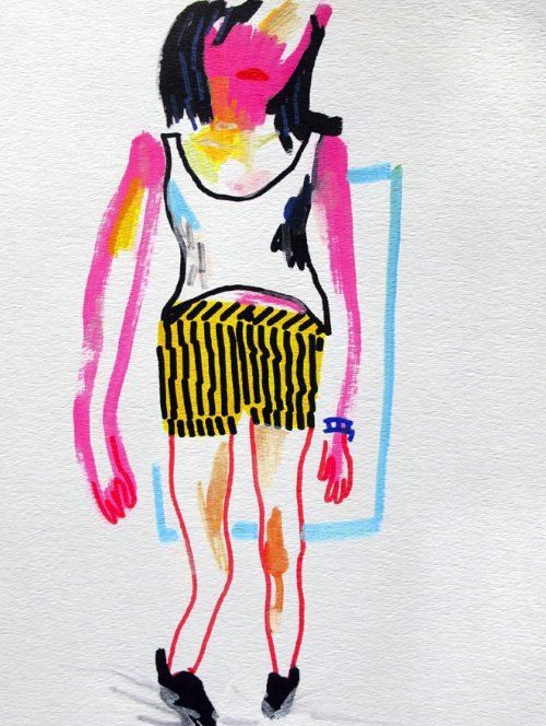 Drawings by Jon Burgerman of girls he's seen on Tumblr_15