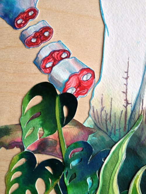 Morgaine Faye nasceu em 1987 e cresceu em Santa Cruz, na Califórnia. Hoje em dia, ela trabalha misturando ilustração, pintura e metais para criar as obras que você vai ver abaixo.  Mas ela não para por ai. Morgaine Faye tem experiência em criação de story boards, design de sets e concept art. Além de puppets para animação stop motion. 