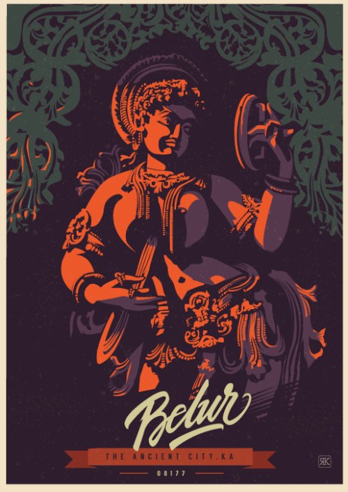 Foi com Travel Postcards and Posters que conheci o trabalho de design e ilustração de Ranganath Krishnamani. Nessa série de ilustrações, ele representa muito bem o espírito e glória da Índia. Cada ilustração aqui mostra e captura uma história do passado indiano, representando assim um pouco da herança histórica desse povo tão importante. 