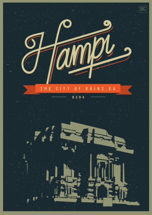 Foi com Travel Postcards and Posters que conheci o trabalho de design e ilustração de Ranganath Krishnamani. Nessa série de ilustrações, ele representa muito bem o espírito e glória da Índia. Cada ilustração aqui mostra e captura uma história do passado indiano, representando assim um pouco da herança histórica desse povo tão importante. 