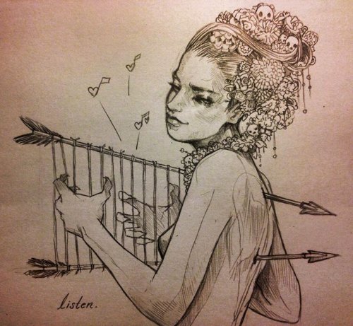 Chiara Bautista é o nome da enigmática artista do Arizona que cria as ilustrações que você pode ver nesse post. Ilustrações essas que são cheias de simbolismo e vêem com formas de cefalópodes, veados, feridas e outros elementos que podem representar tanto um amor obsessivo quanto um vício. Tudo depende de como você enxerga isso.