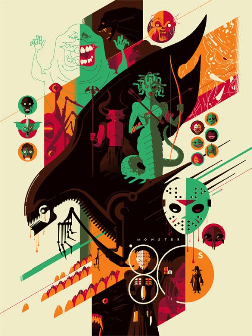 Na hora que eu vi esse poster da Pequena Sereia, fui obrigado a sair procurando mais sobre o trabalho de ilustração e posters do Tom Whalen. Encontrei vetores minimalistas cheios de referências a cultura pop dos anos oitenta e noventa.