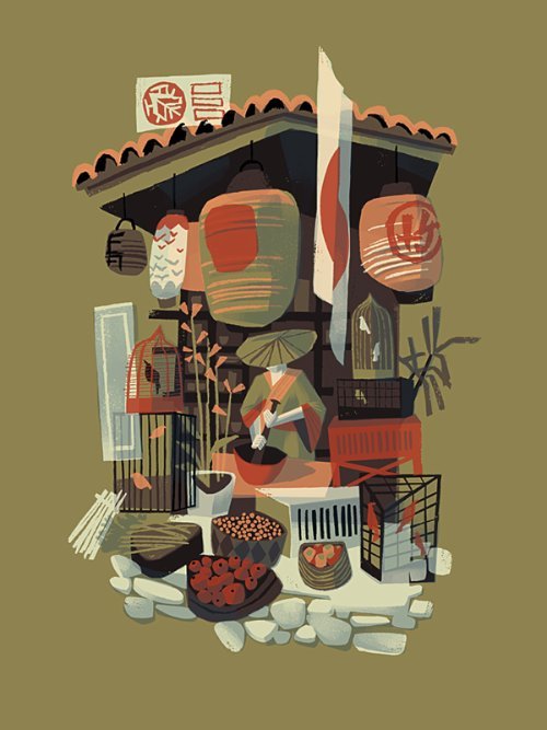 Chris Turnham é um ilustrador baseado em Los Angeles que passou grande parte da sua carreira trabalhando com animação para televisão e contribuindo com seus desenhos para revistas e livros para crianças. Tudo isso porque suas ilustrações tem uma estética retrô que lembram muito os desenhos animados da metade do século passado e, por isso mesmo, acabei gostando dessas imagens muito mais do que eu esperava.
