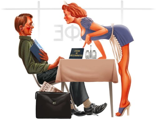 Valery Barykin é um fenomenal ilustrador russo que mistura a ilustração editorial moderna com o visual que costumávamos ver nos posters soviéticos. E ele faz isso de um jeito que nos deixa com vontade de ver seu trabalho espalhado por todos os prédios comerciais e estatais da cidade.
