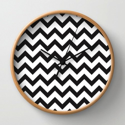 Classic Chevron Wall Clock by Karen Hofstetter | Society6 