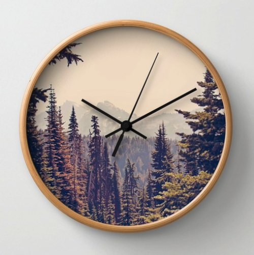 Mountains through the Trees Wall Clock by Kurt Rahn | Society6 