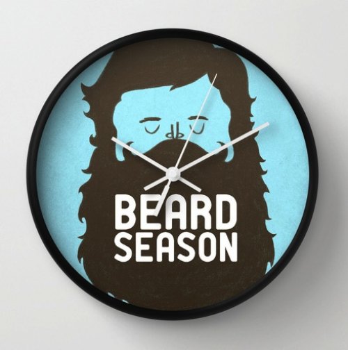 Beard Season Wall Clock by Chase Kunz | Society6 