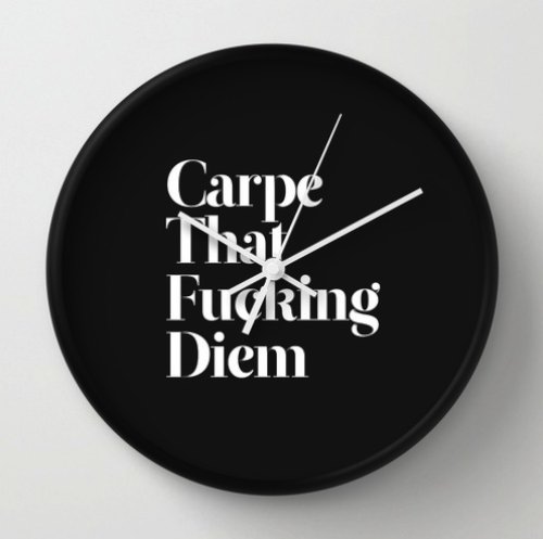 Carpe Wall Clock by WRDBNR | Society6 