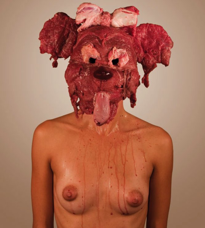 Dimitri Tsykalov produz arte de um jeito um pouco estranho. Sua arte surge através do uso de alguns objetos bem interessantes que seriam descritos por muita gente como comida. Algumas delas são feitas com frutas, outras com pedaços de carne. Algumas delas tem um visual interessante e outras parecem bem desagradáveis. Gosto muito da sua série de caveiras vegans.