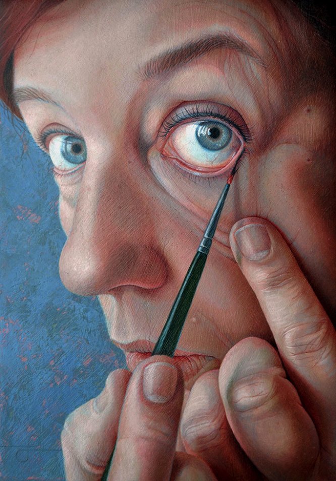 Jantina Peperkamp é uma artista holandesa que aprendeu a pintar seus retratos realistas sozinha. Nesses trabalhos, ela diz que o resultado final sempre depende da energia que surge entre a artista e a modelo. Jantina Peperkamp se enxerga como uma observadora que tenta reconhecer a si mesmo em seus modelos para, finalmente, criar um auto retrato.