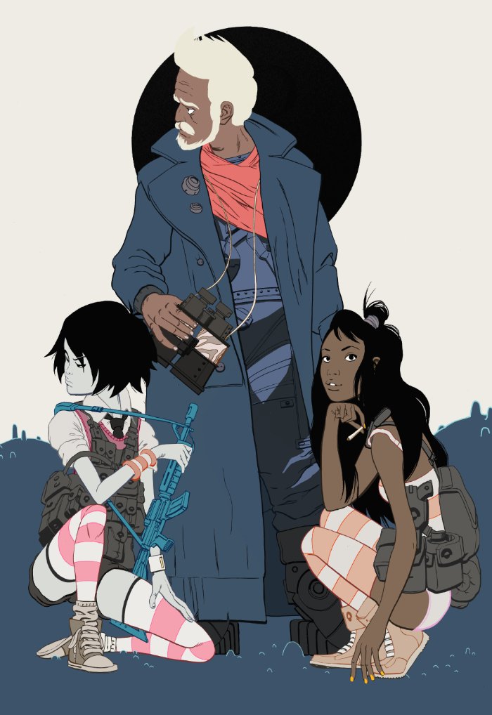 James Harvey tem um estilo de ilustração que me lembrou muito o que o Jamie Hewlett fazia para a Tank Girl. Mas o estilo dele não fica limitado a isso. Dá para ver referências de anime e manga somado a uma dezena de outras linhas visuais mais modernas. O que eu posso dizer é que adorei o trabalho do James Harvey.