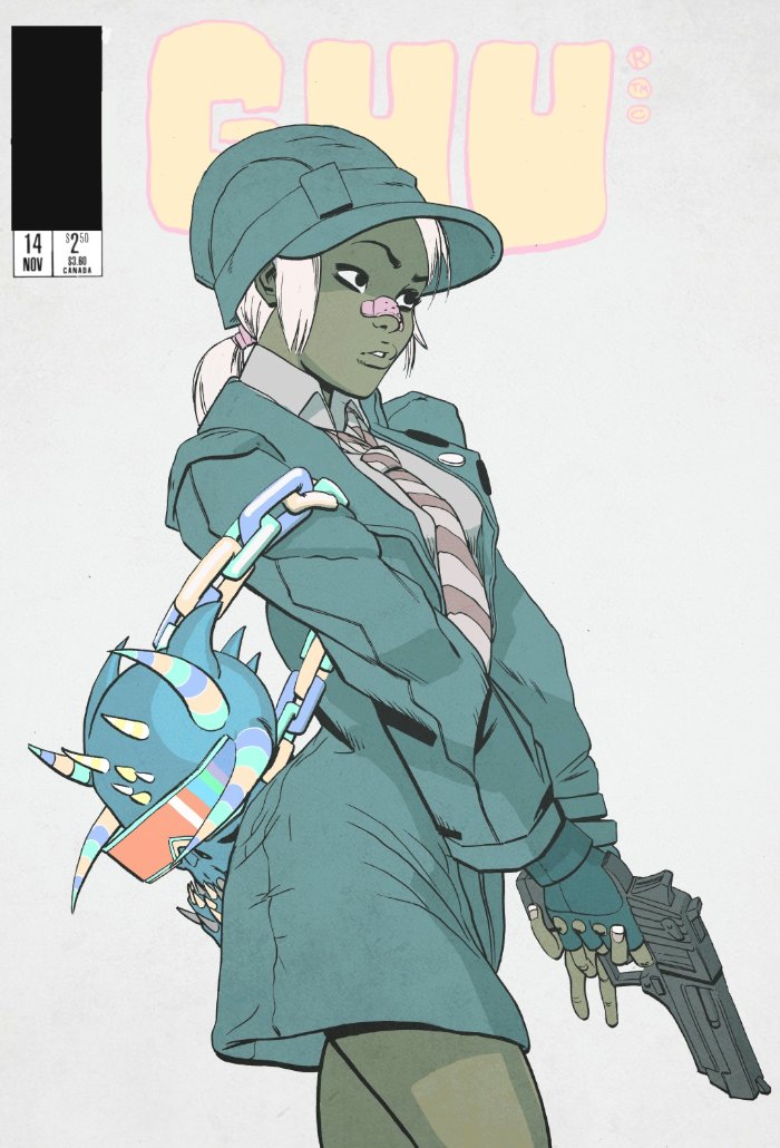 James Harvey tem um estilo de ilustração que me lembrou muito o que o Jamie Hewlett fazia para a Tank Girl. Mas o estilo dele não fica limitado a isso. Dá para ver referências de anime e manga somado a uma dezena de outras linhas visuais mais modernas. O que eu posso dizer é que adorei o trabalho do James Harvey.