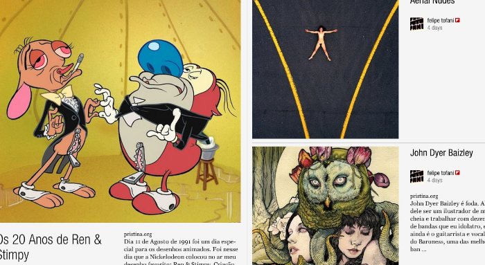 Já tem algum tempo que uso o Flipboard como forma de descobrir conteúdos, notícias e links de coisas interessantes que eu devo ter perdido por ai em todos esses canais da mídia social. O Flipboard consegue agregar meus canais do twitter, facebook, feedly e sei lá mais o que para entregar para mim um pouco mais daquilo que me interessa. Não sei como eles fazem isso mas sei que, quanto mais eu uso, mais quero usar mais.