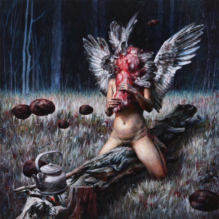 Nguyen Xuan Huy nasceu no Vietnã e hoje trabalha aqui de Berlim. Suas pinturas pegam elementos emprestados de toda história da arte, passando pela estética do pop art e por todos os traumas pós guerra que o Vietnã encara até hoje. Incluindo ai todas as deformações que o agente laranja continua causando três gerações depois do fim da guerra.
