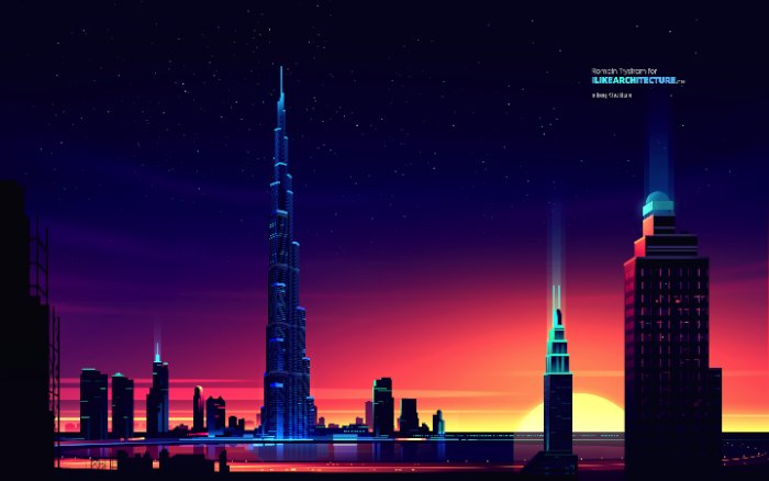 Romain Trystram é o ilustrador responsável pelas ilustrações que servem de wallpapers no blog ilikearchitecture.net. Sou obrigado a mencionar que a palheta de cores dessas imagens foi o que causou esse post aqui.