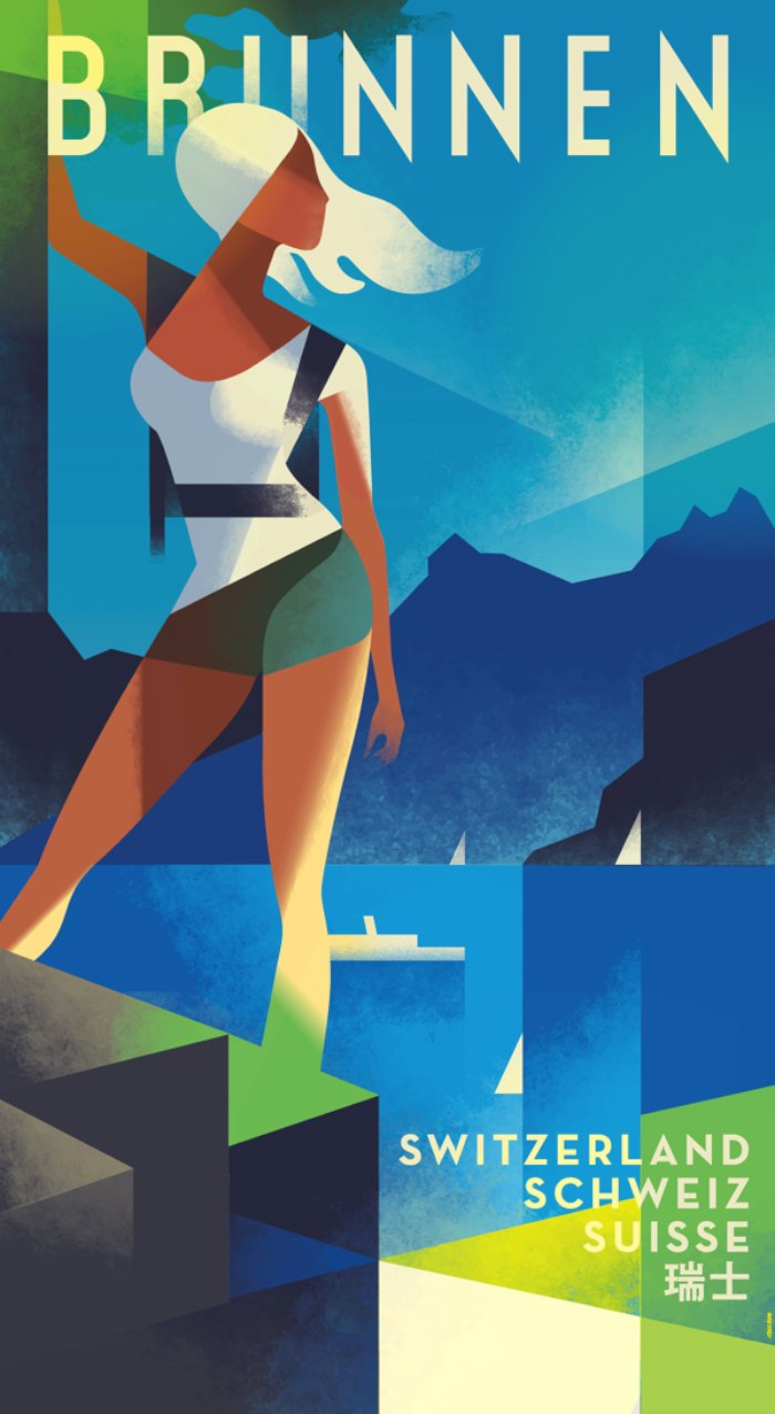 Mads Berg faz ilustrações para uma dezena de clientes internacionais. Ele diz que o estilo que cria é caracterizado pelo que chama de arte clássica de posters apesar de levar esse estilo para um lado mais moderno e quase atemporal.