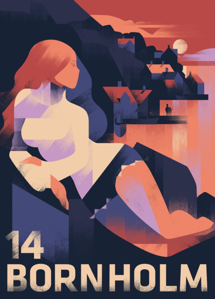 Mads Berg faz ilustrações para uma dezena de clientes internacionais. Ele diz que o estilo que cria é caracterizado pelo que chama de arte clássica de posters apesar de levar esse estilo para um lado mais moderno e quase atemporal.