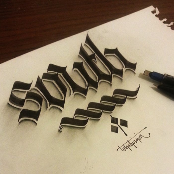 Encontrei o trabalho de Tolga Girgin no instagram há algumas semanas e, não sei por que, demorei para fazer esse post aqui. Os letterings em 3D e as caligrafias circulares são meus trabalhos de favoritos e acho que vocês vão gostar também.