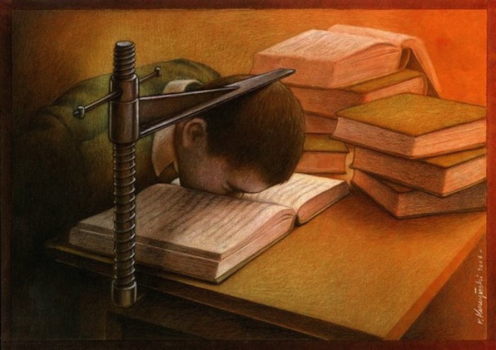 Pawel Kuczynski é um ilustrador polonês nascido em Szczecin. Ele estudou na Fine Arts Academy de Poznan e, desde 2004, trabalha com ilustração satírica. Desde então, ele já recebeu mais de 100 premiações pelo seu trabalho.