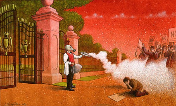 Pawel Kuczynski é um ilustrador polonês nascido em Szczecin. Ele estudou na Fine Arts Academy de Poznan e, desde 2004, trabalha com ilustração satírica. Desde então, ele já recebeu mais de 100 premiações pelo seu trabalho.