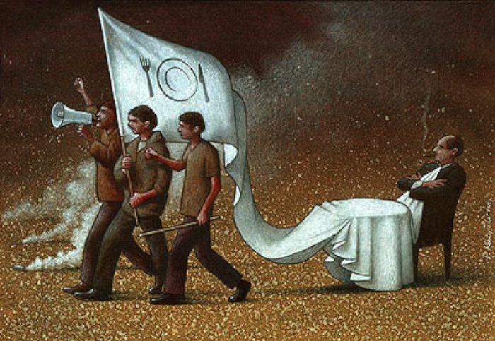 Pawel Kuczynski é um ilustrador polonês nascido em Szczecin. Ele estudou na Fine Arts Academy de Poznan e, desde 2004, trabalha com ilustração satírica. Desde então, ele já recebeu mais de 100 premiações pelo seu trabalho.